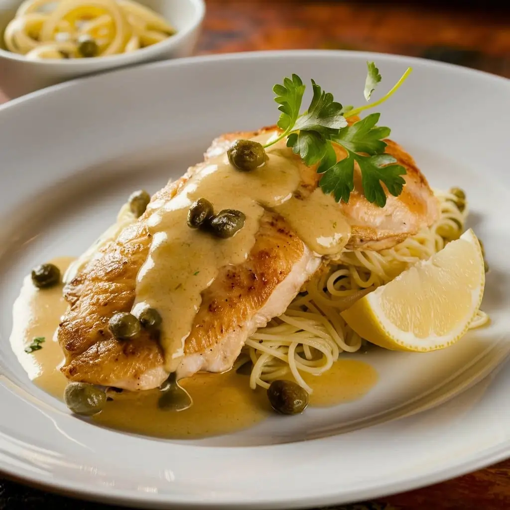 What does Piccata in Italian mean 5 Intriguing Facts 4 Chicken Piccata served with lemon-butter sauce, capers, and parsley on a white plate.What does Piccata in Italian mean
