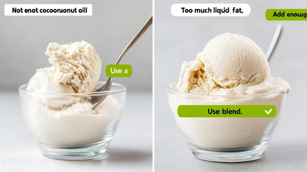 Can You Put a Protein Shake in Ice Cream? 6 A comparison of hard, icy protein ice cream vs. smooth and creamy protein ice cream, with tips for avoiding mistakes.