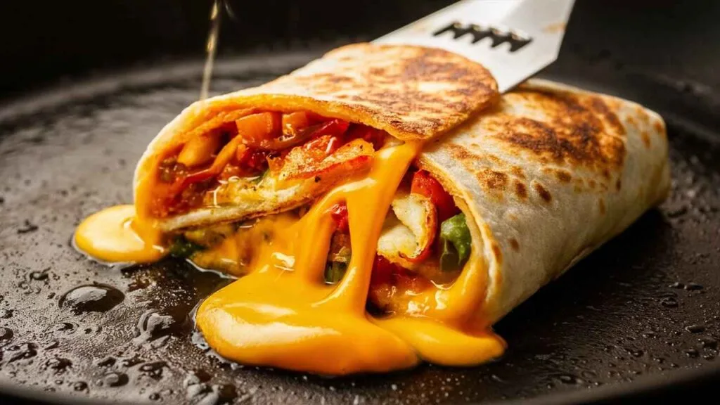Is the grilled cheese burrito permanent?5 Exciting Facts 3 A grilled cheese burrito sizzling on a hot skillet, with cheese oozing out.Is the grilled cheese burrito permanent?