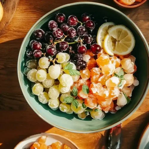 Sour Frozen Grapes. 3 Refreshingly Easy Methods 3 Sour Frozen Grapes - three varieties of tangy frozen grape treats arranged in a sage green bowl on wooden surface