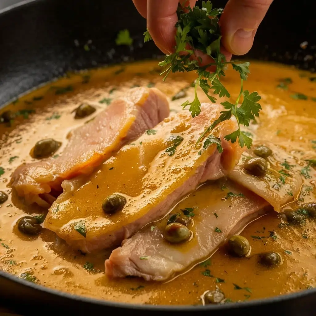 What does Piccata in Italian mean 5 Intriguing Facts 3 Veal Piccata simmering in a skillet with lemon butter sauce and capers.What does Piccata in Italian mean