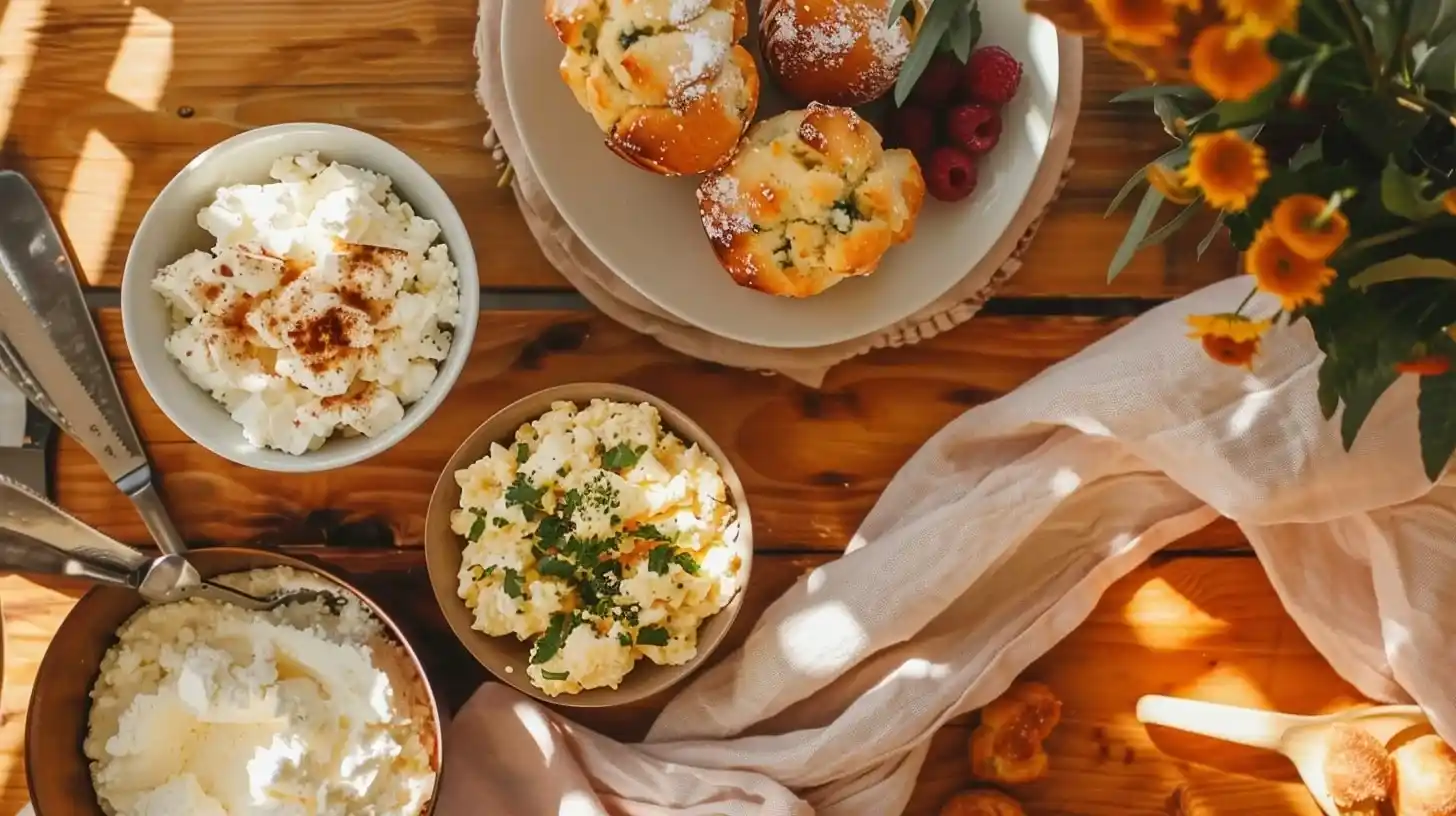 Side-by-side comparison showing What Does Cottage Cheese Do in Baking? - creating moister, more tender texture in muffins compared to regular recipes.