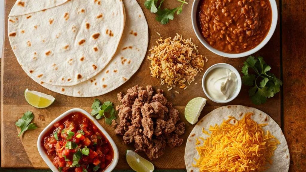 What was in Taco Bell's Grilled Stuft Burrito?7 Delicious Ingredients 2 Ingredients for Taco Bell’s Grilled Stuft Burrito neatly arranged.What was in Taco Bell's Grilled Stuft Burrito?