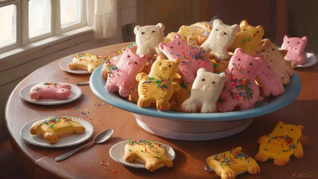 Who Makes Iced Animal Crackers? Discover 5 Fun Facts! 4 A bowl of iced animal crackers with colorful frosting and sprinkles.Who makes iced animal crackers?