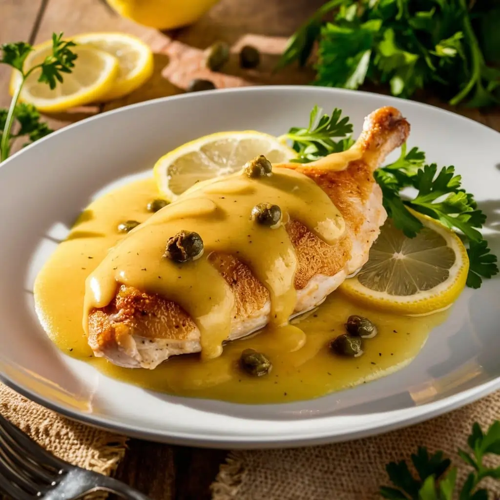 Is It Piccata or Picatta? 4 Fascinating Facts to Know 5 Chicken Piccata plated with lemon slices, capers, and parsley garnish.Is it Piccata or Picatta