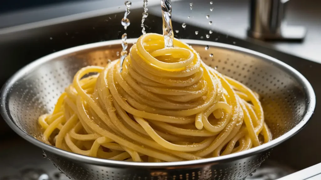 What are the five mistakes to avoid pasta salad? 5 Secrets 2 Al dente pasta in a colander under running water.for What are the five mistakes to avoid pasta salad?
