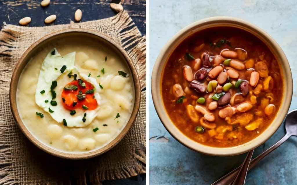 Side By Side Comparison Of Thin And Thick Bean Soupe.What makes bean soup thicker?