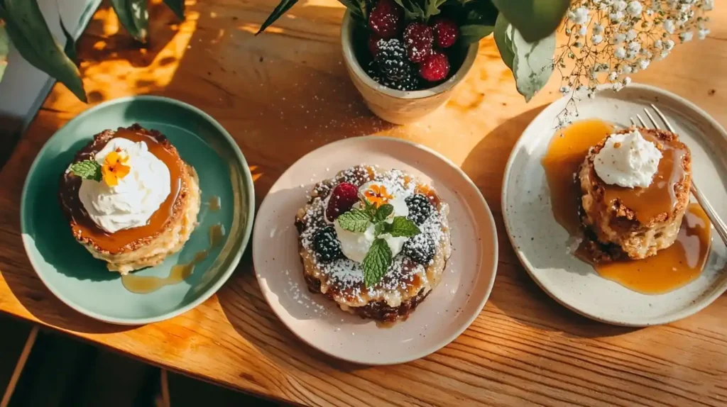 What Goes Well with Sticky Toffee Pudding? Perfect Pairings 2 Sticky toffee pudding with three creative pairings: crème fraîche, fresh berries, and salted caramel sauce