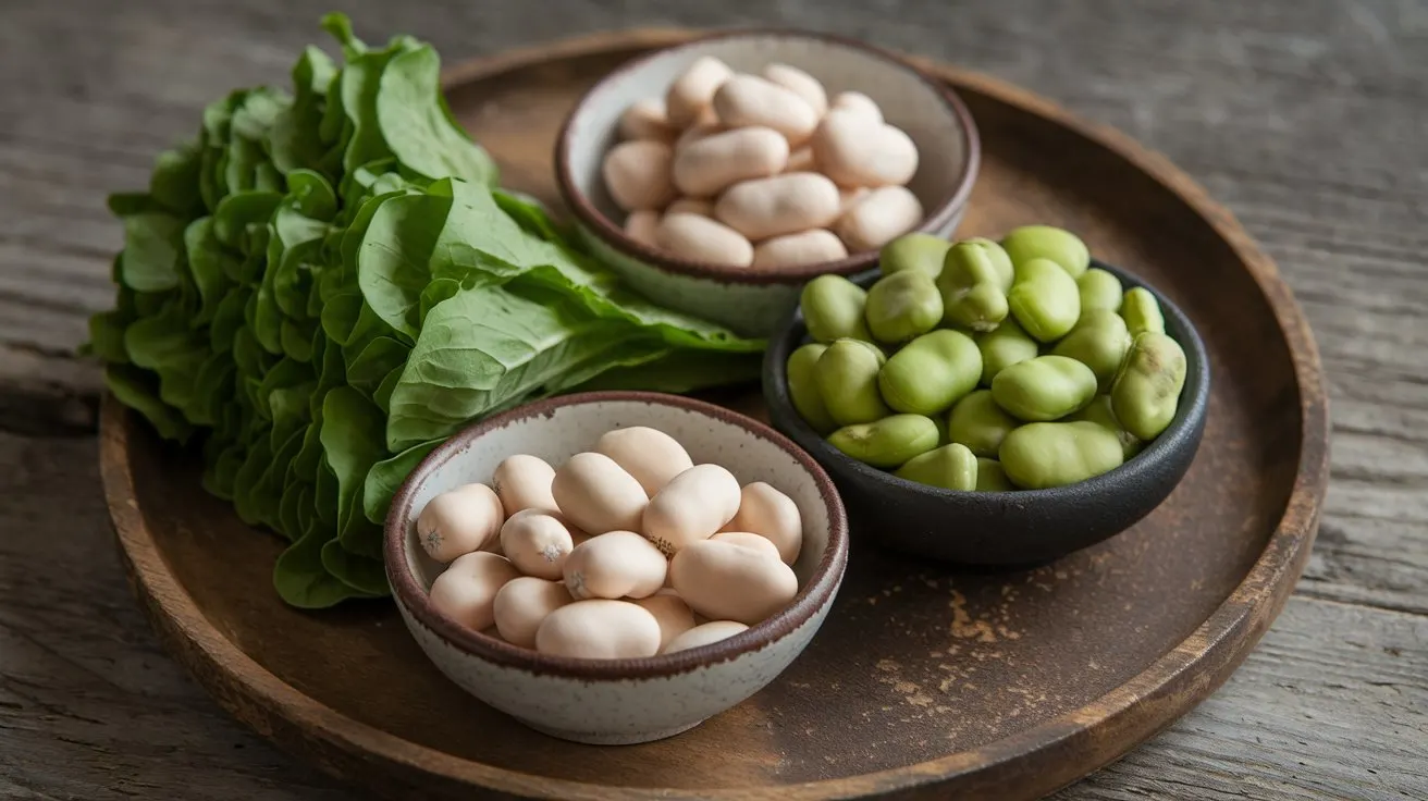Is Escarole and Beans Good for You? 4 Secrets 2 Fresh Escarole Leaves And A Bowl Of White Beans On A Rustic Wooden Table.Is Escarole and Beans Good for You?