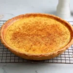 Finished Egg Custard Pie Recipe cooling on rack