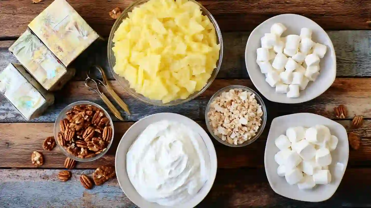Pineapple Fluff Salad Ingredients Ingredients for pineapple fluff salad
