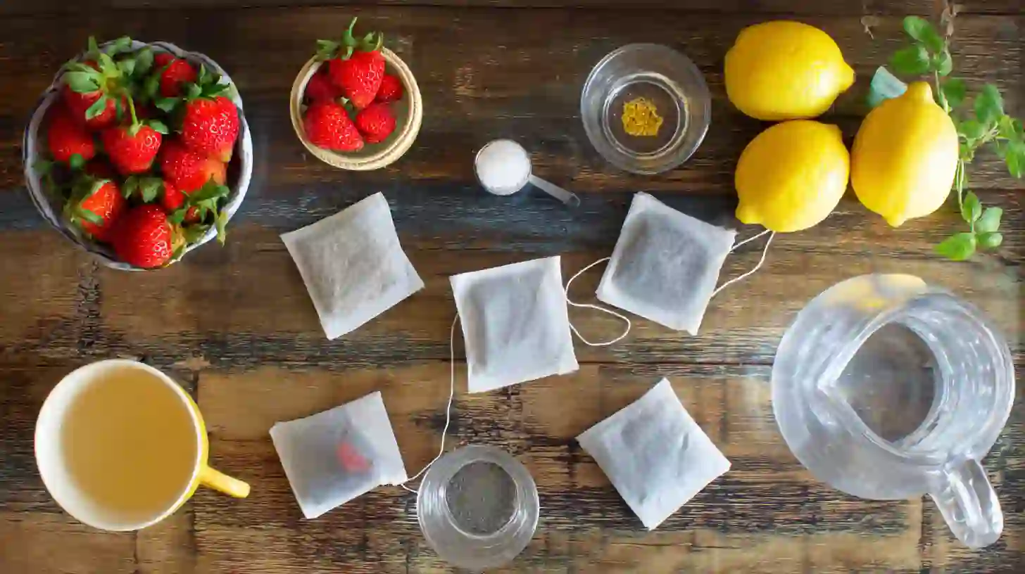 Southern Strawberry Sweet Tea Ingredients Ingredients for Southern strawberry sweet tea recipe